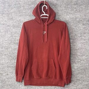 Gymshark Mens Pullover Hoodie Cherry Berry Red Medium Heavyweight Workout Gym